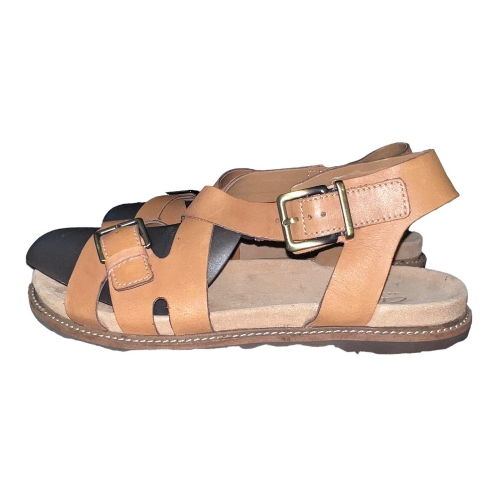 CLARKS Artisan Sandals Flats Fisherman Open Toe Straps Leather Shoes Sz 9 - Picture 2 of 14